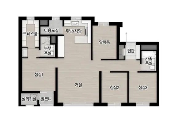 대전 문화 자이SK뷰의 59타입구조